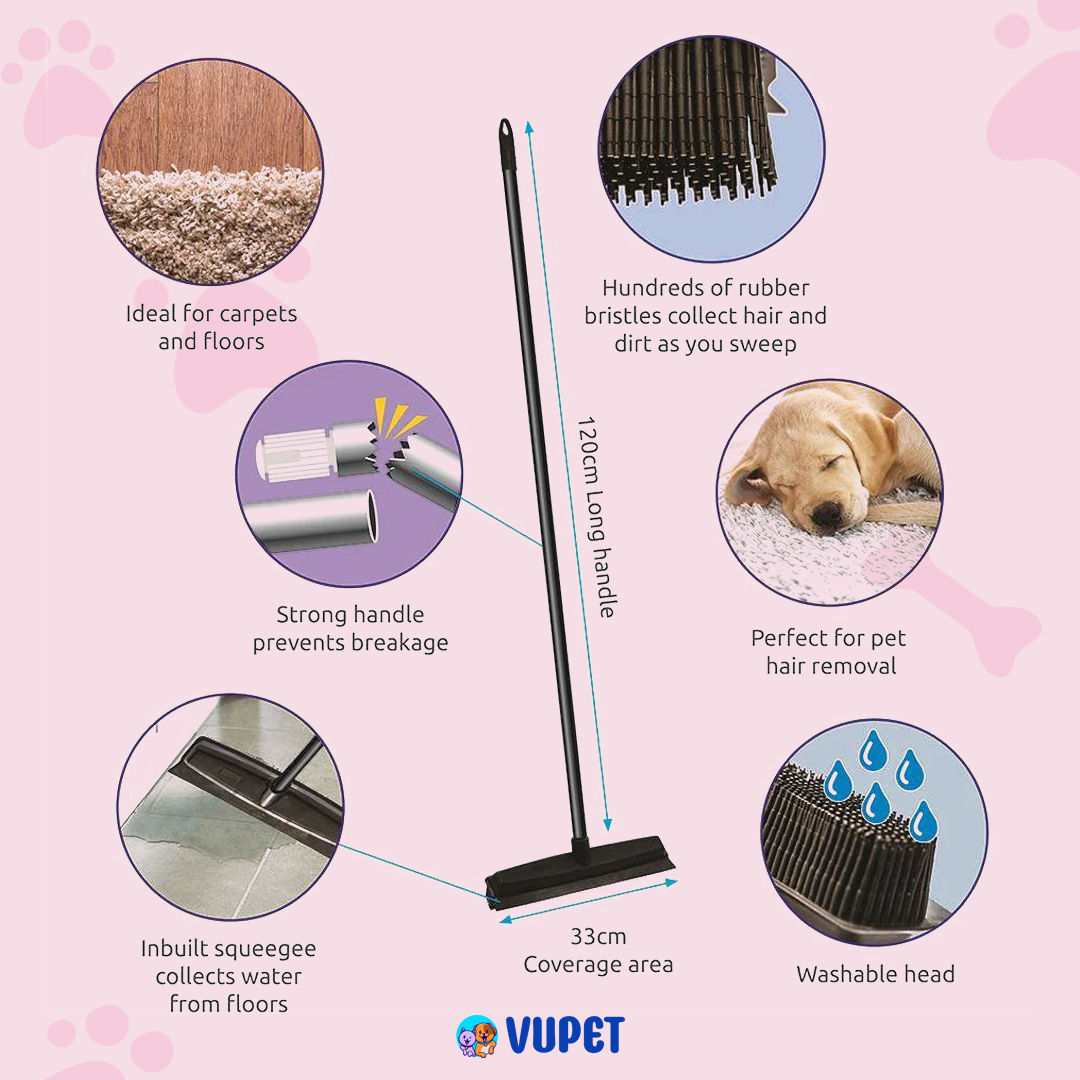 Vupet™ Pet Hair Rubber Broom