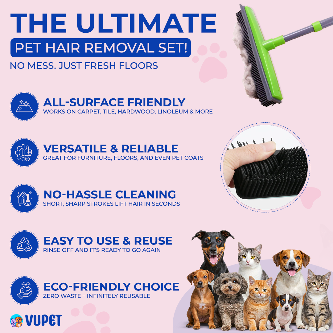 Vupet™ Pet Hair Rubber Broom
