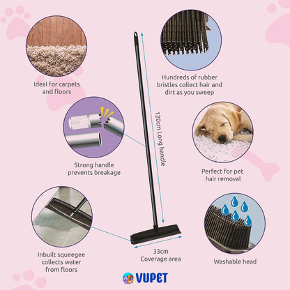 Vupet™ Pet Hair Rubber Broom